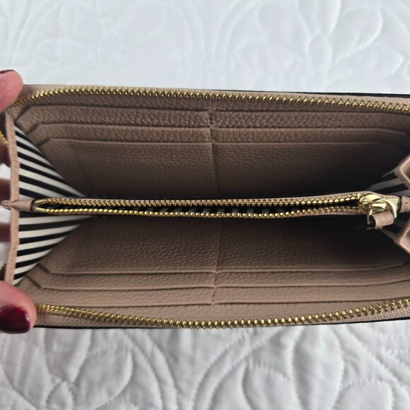 Kate Spade Women's Pink Pebble Leather Continental Zip Wallet - Picture 4 of 6